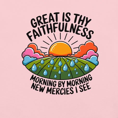 Great is Thy Faithfulness Christian Bible Verse T-Shirt